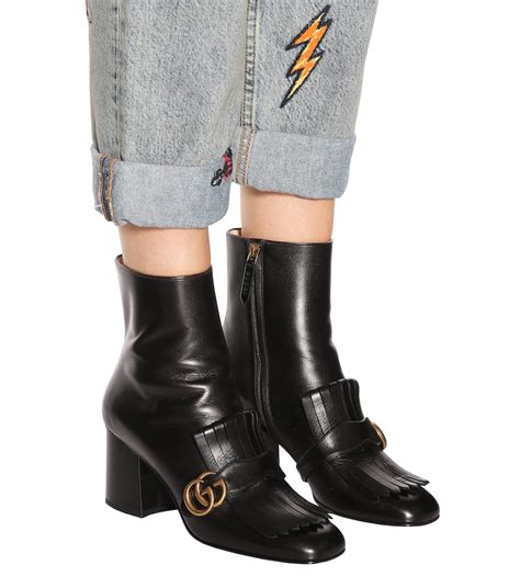 gucci marmont shoes outfit|Gucci Marmont fringe boots.